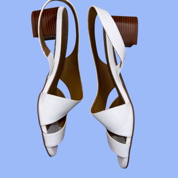 AQUATALIA Slingback Stacked Heel Sandals - Women’s 10M White - Picture 3 of 8